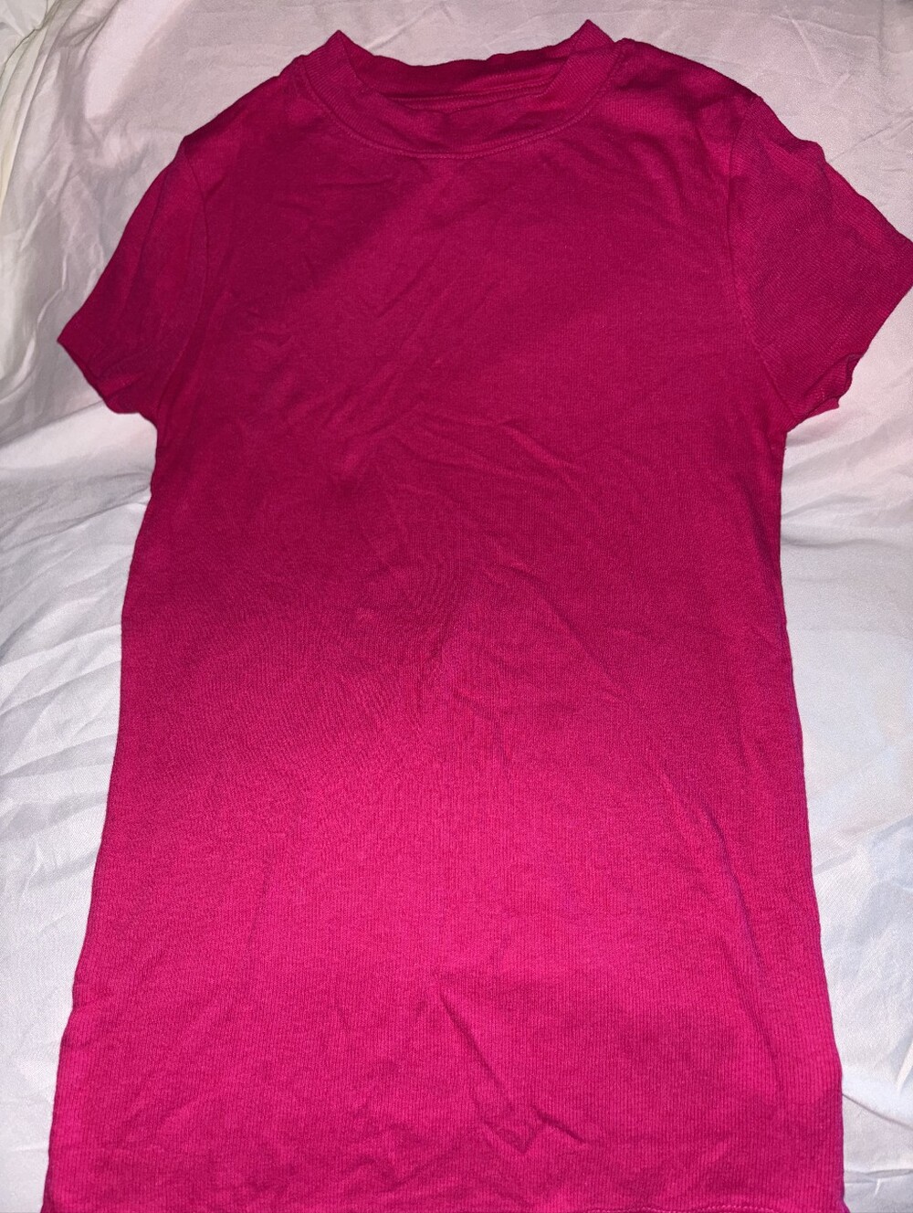 a new day Bright Fuchsia Short Sleeve Crewneck Tee